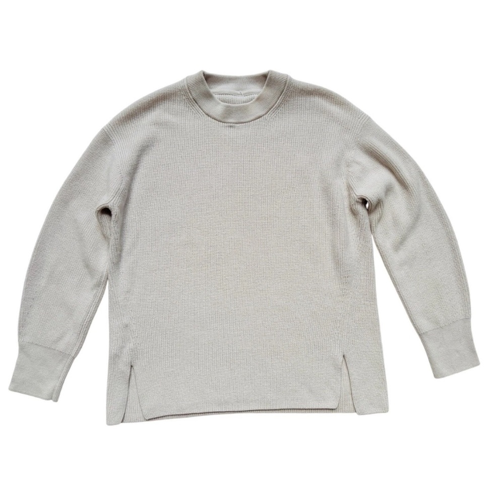 Lululemon Women’s Crew Neck Sweater Merino & Cotton Sz 8 Ivory